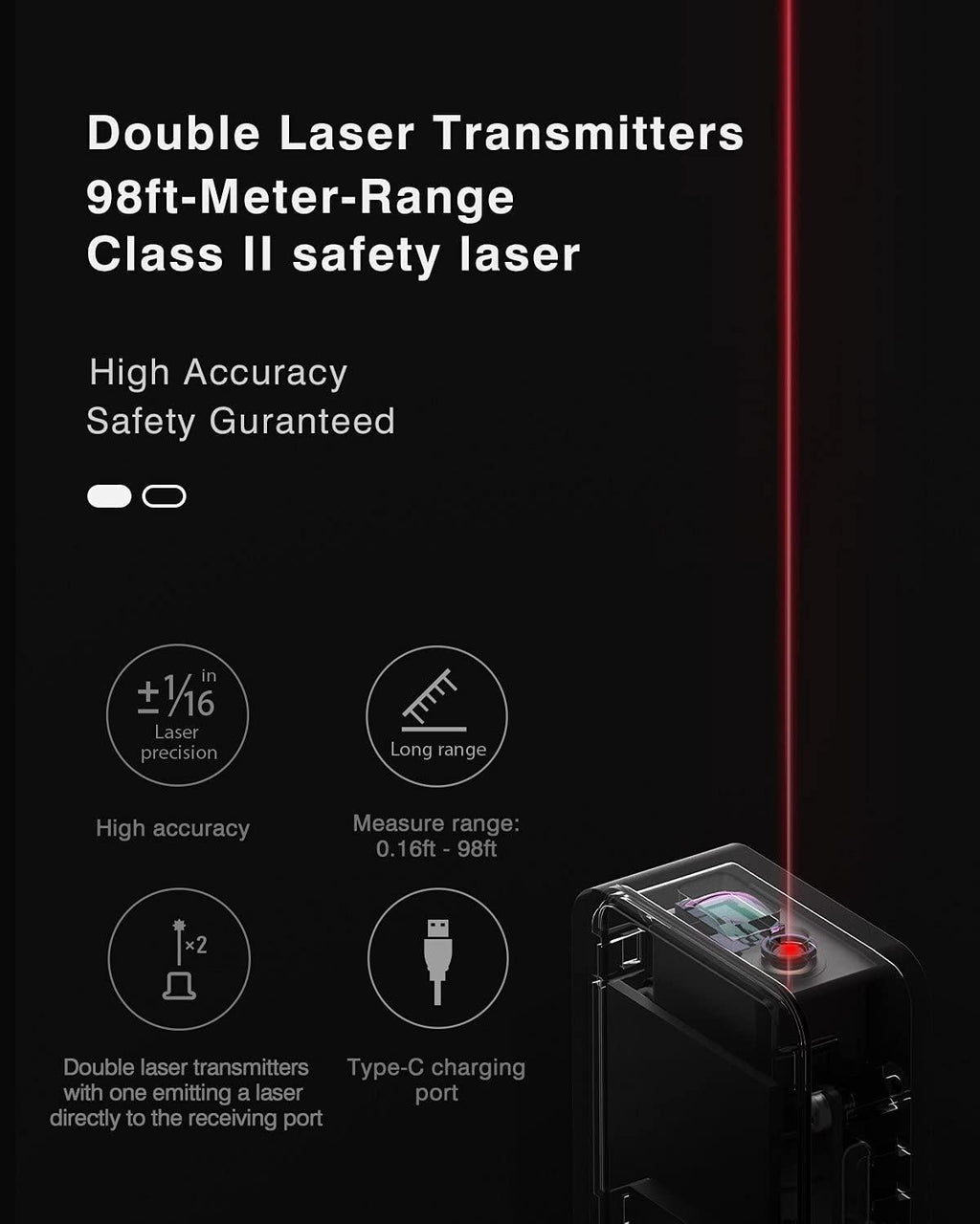 30M Digitales Laser-Entfernungsmessgerät