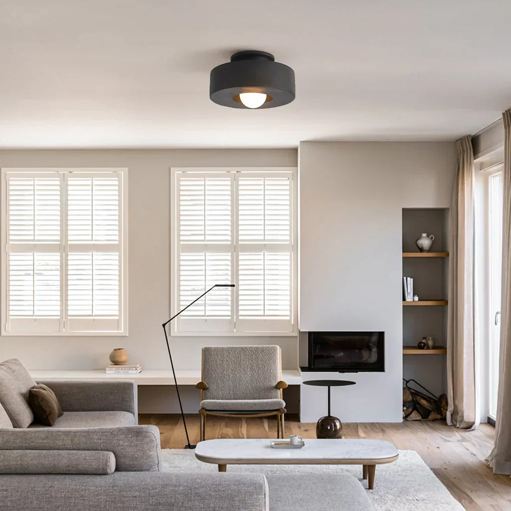 Minimalistische LED-Deckenleuchte aus Kunstharz, 11,8 Zoll
