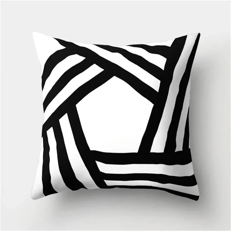 Stilvoller geometrischer Kissenbezug für ein modernes Interieur