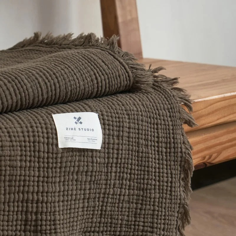 Allison Tassel Cotton Blanket