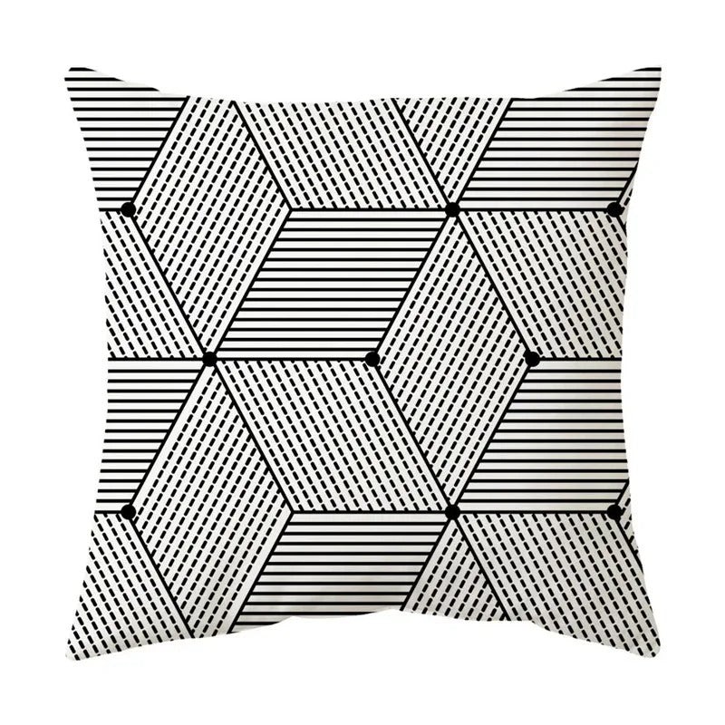 Stilvoller geometrischer Kissenbezug für ein modernes Interieur