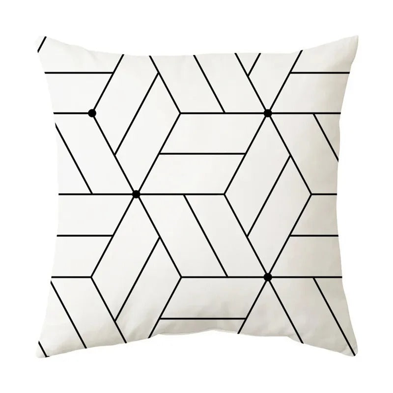 Stilvoller geometrischer Kissenbezug für ein modernes Interieur