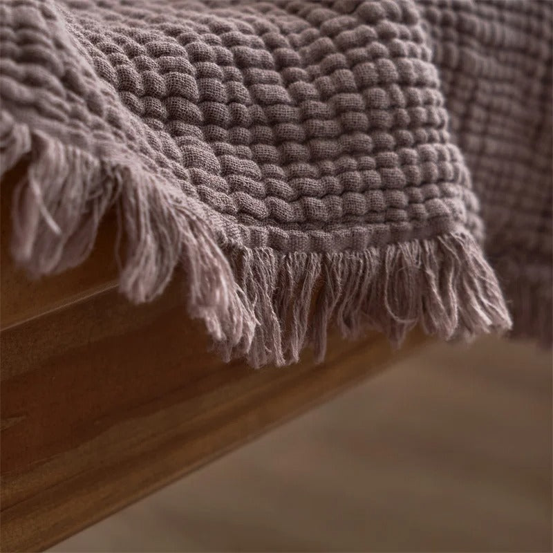 Allison Tassel Cotton Blanket