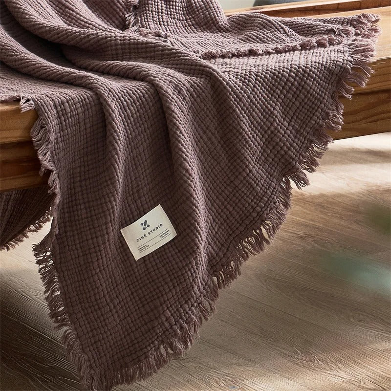 Allison Tassel Cotton Blanket