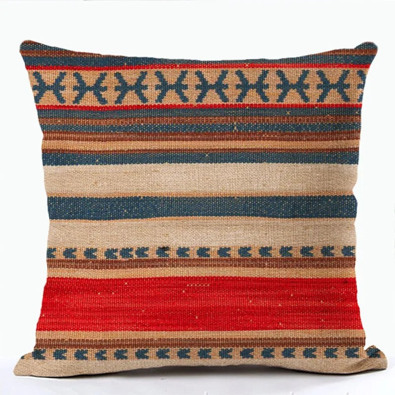 Multicolored Linen Pillowcase