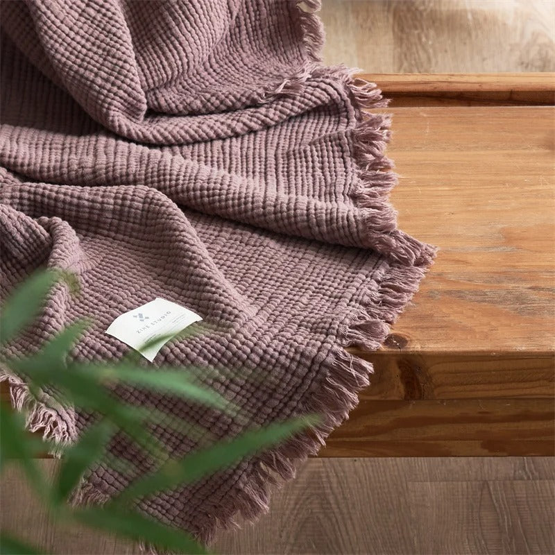 Allison Tassel Cotton Blanket