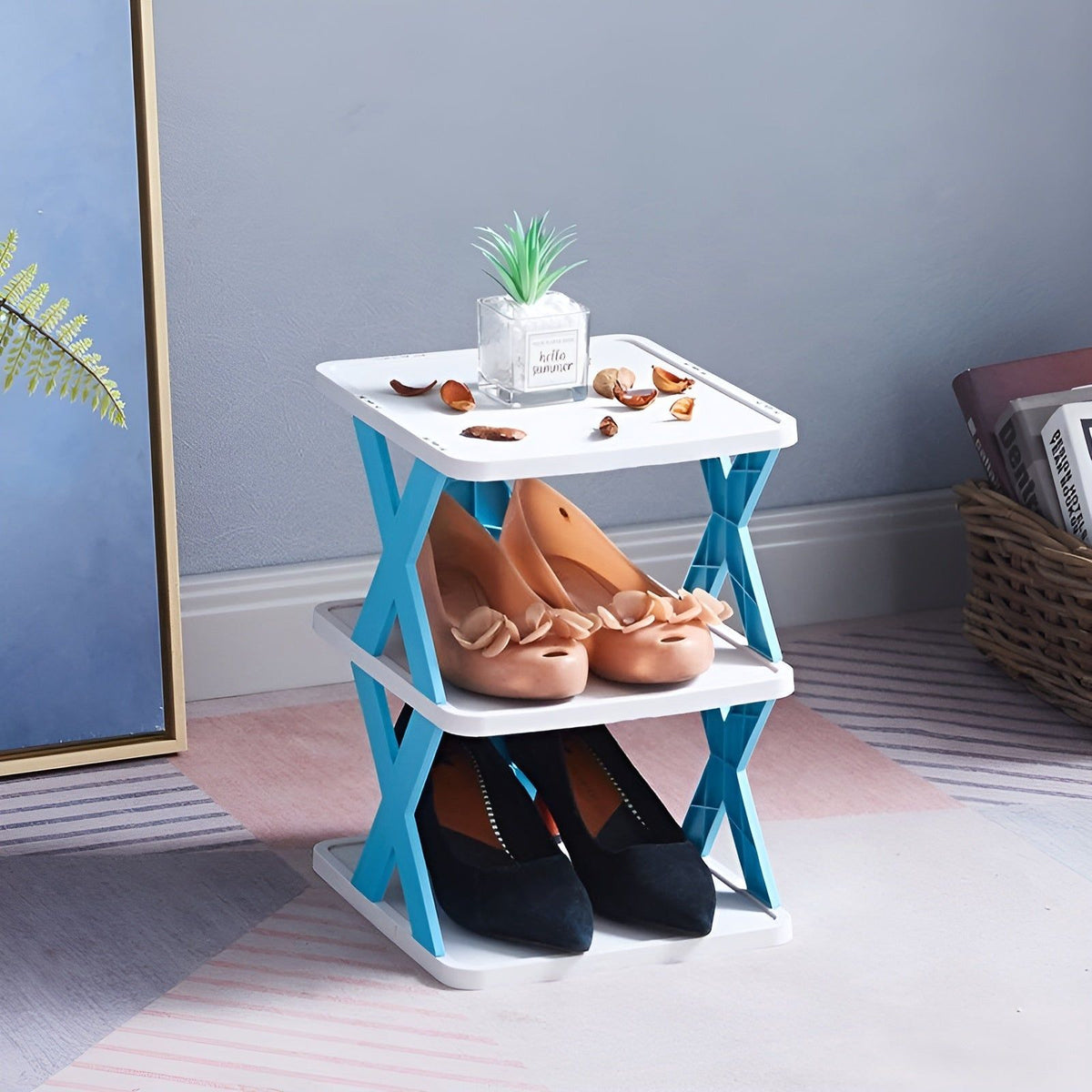 Multifunctional Foldable Shoe Rack