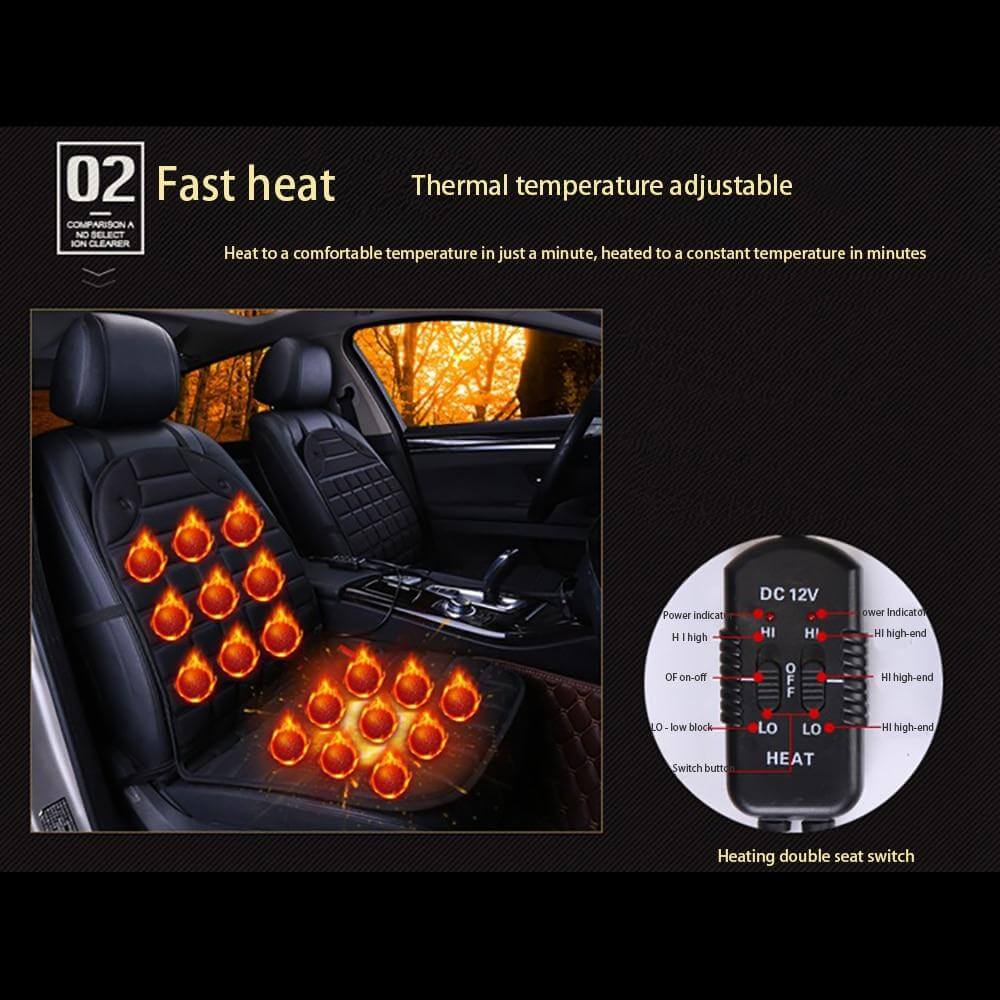 Universal 12V Heated Car Seat Cushion Pad - 2 Pack