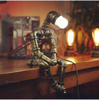 Kreative Vintage-Roboter-Tischleuchten aus Eisen