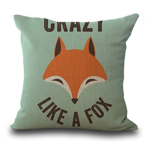 Fox Pattern Cushion Cover
