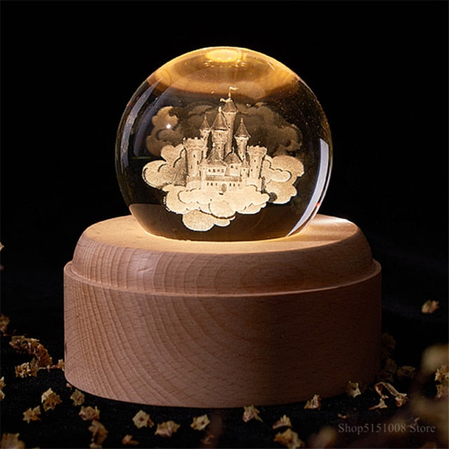 3D rotierende Kristall-Universum-Musik-LED-Leuchte