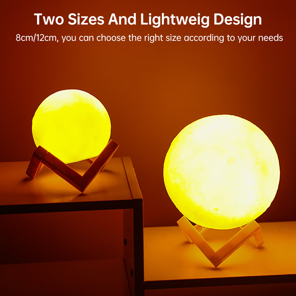 3D-Mond-Nachtlicht mit Touch-Schalter und Akku