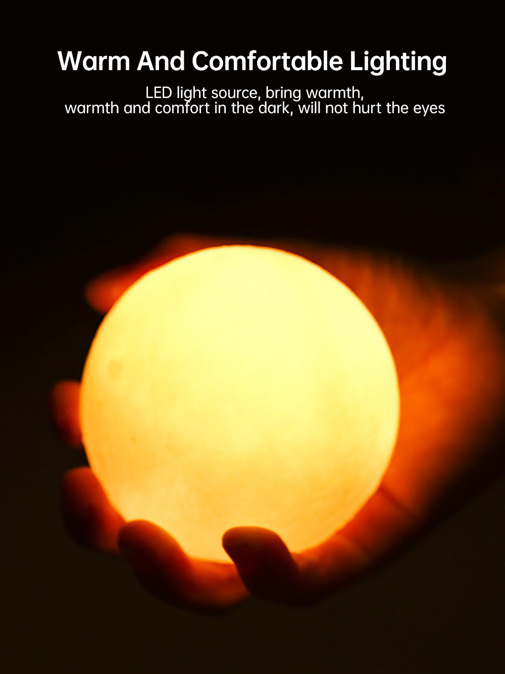 3D-Mond-Nachtlicht mit Touch-Schalter und Akku