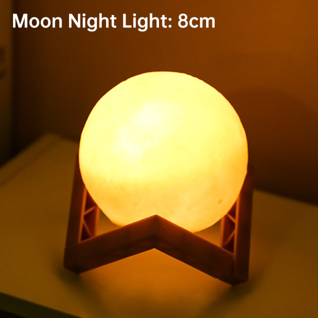 3D-Mond-Nachtlicht mit Touch-Schalter und Akku