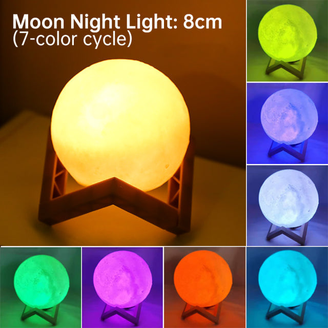 3D-Mond-Nachtlicht mit Touch-Schalter und Akku