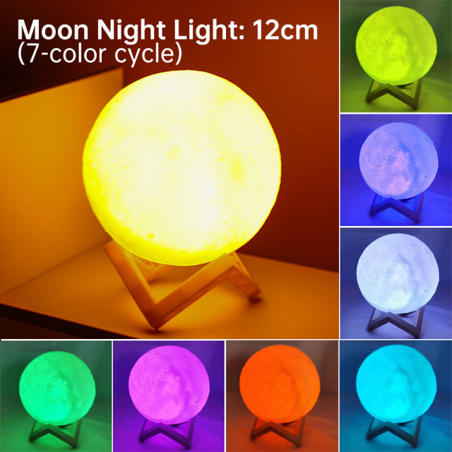 3D-Mond-Nachtlicht mit Touch-Schalter und Akku
