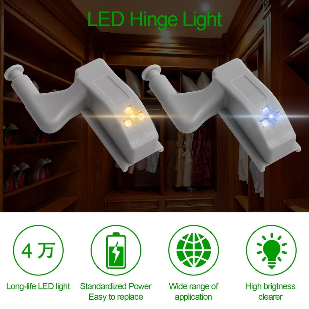 10er-Set LED-Scharnier-Sensorleuchten für Kleiderschränke