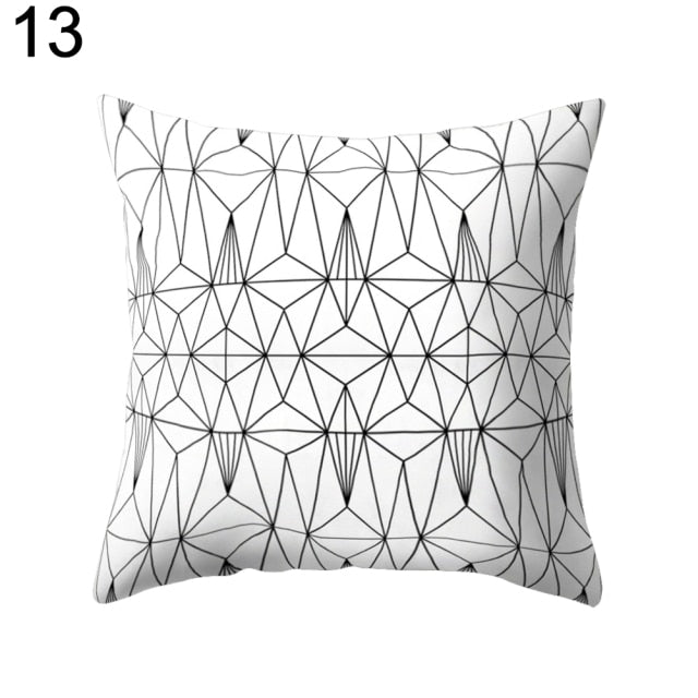 Black and White Geometric Home Pillow Case
