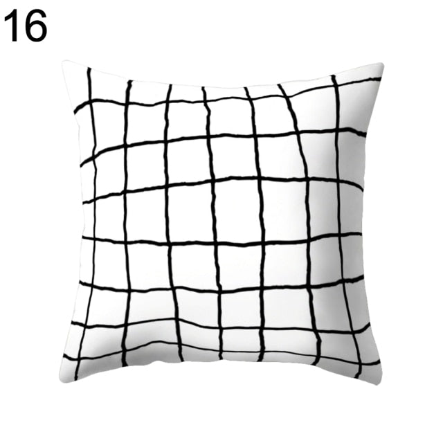 Black and White Geometric Home Pillow Case