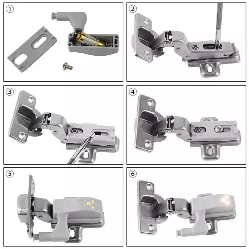 10er-Set LED-Scharnier-Sensorleuchten für Kleiderschränke