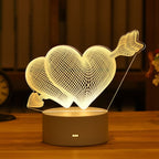 Kreative 3D-LED-Nachtlampe mit Tiermotiven