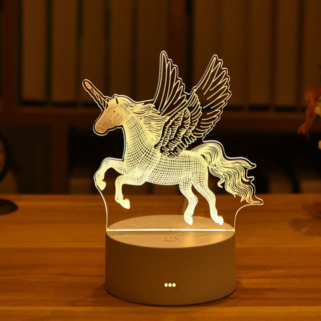 Kreative 3D-LED-Nachtlampe mit Tiermotiven