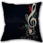 Decorative Musical Notes Pillow Case