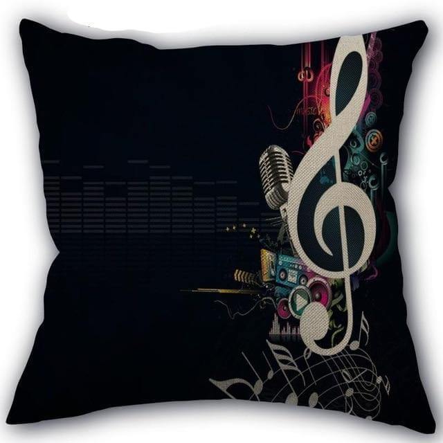 Decorative Musical Notes Pillow Case