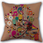 Decorative Musical Notes Pillow Case