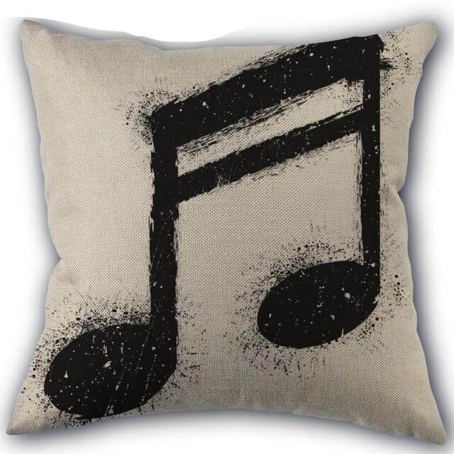 Decorative Musical Notes Pillow Case