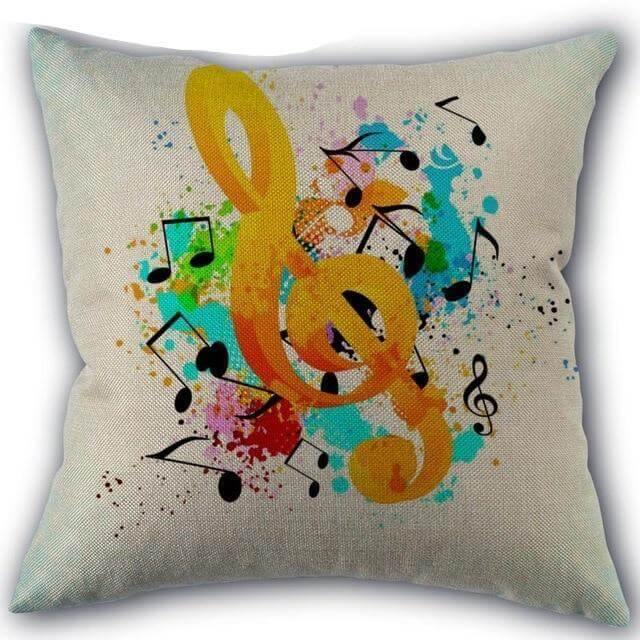Decorative Musical Notes Pillow Case
