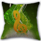 Decorative Musical Notes Pillow Case