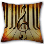 Decorative Musical Notes Pillow Case