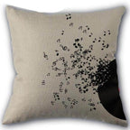 Decorative Musical Notes Pillow Case