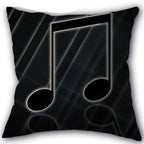 Decorative Musical Notes Pillow Case