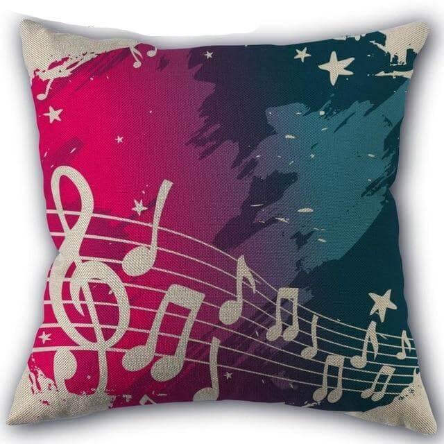 Decorative Musical Notes Pillow Case