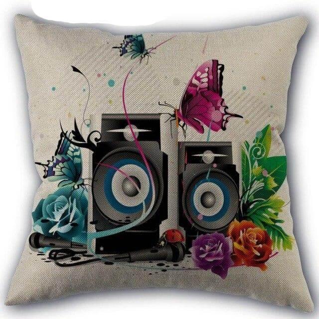 Decorative Musical Notes Pillow Case