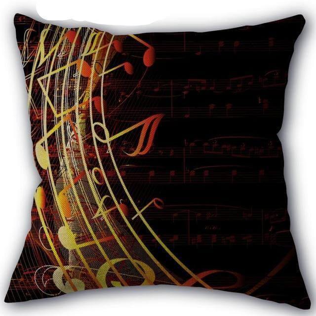 Decorative Musical Notes Pillow Case