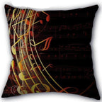 Decorative Musical Notes Pillow Case