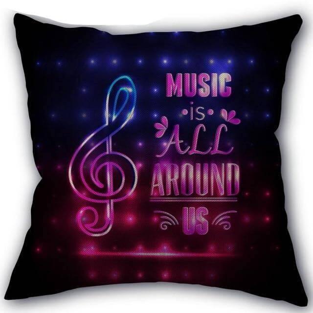 Decorative Musical Notes Pillow Case