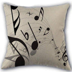 Decorative Musical Notes Pillow Case