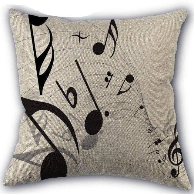 Decorative Musical Notes Pillow Case