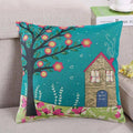 Decorative Tree Printed Pillow Case