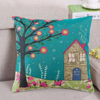 Decorative Tree Printed Pillow Case