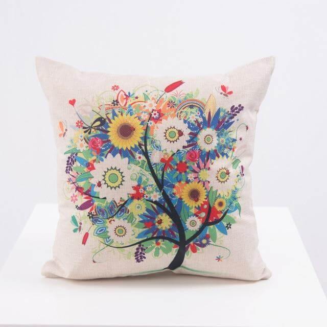 Decorative Tree Printed Pillow Case