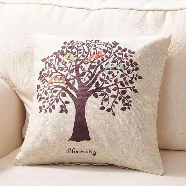 Decorative Tree Printed Pillow Case