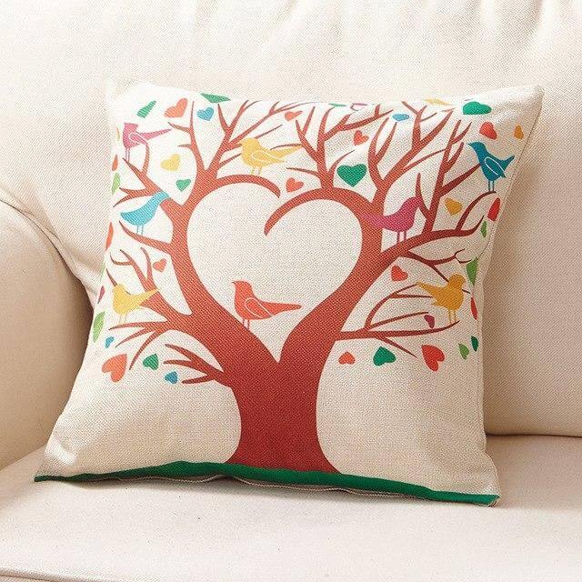 Decorative Tree Printed Pillow Case