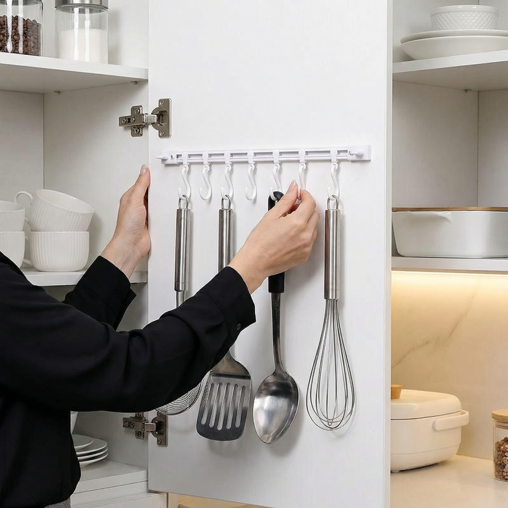 Self-Adhesive Hook Strip for Kitchen & Bathroom (2 pcs.)