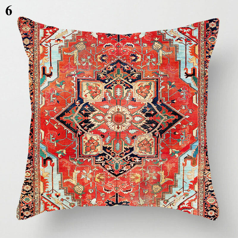 Ethnic Boho Mandala Print Throw Pillow Case
