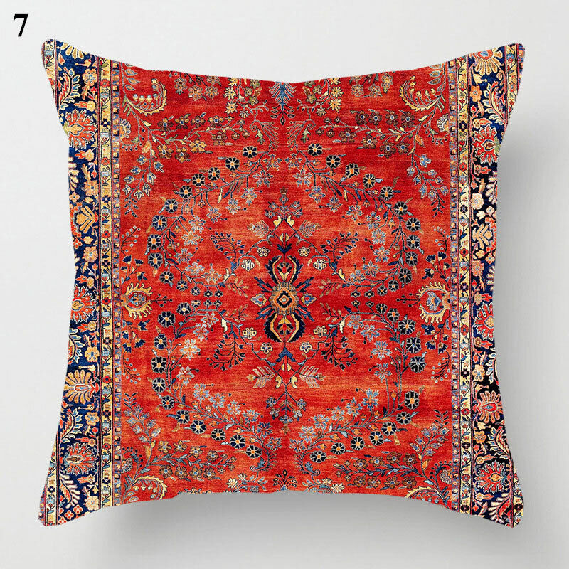 Ethnic Boho Mandala Print Throw Pillow Case